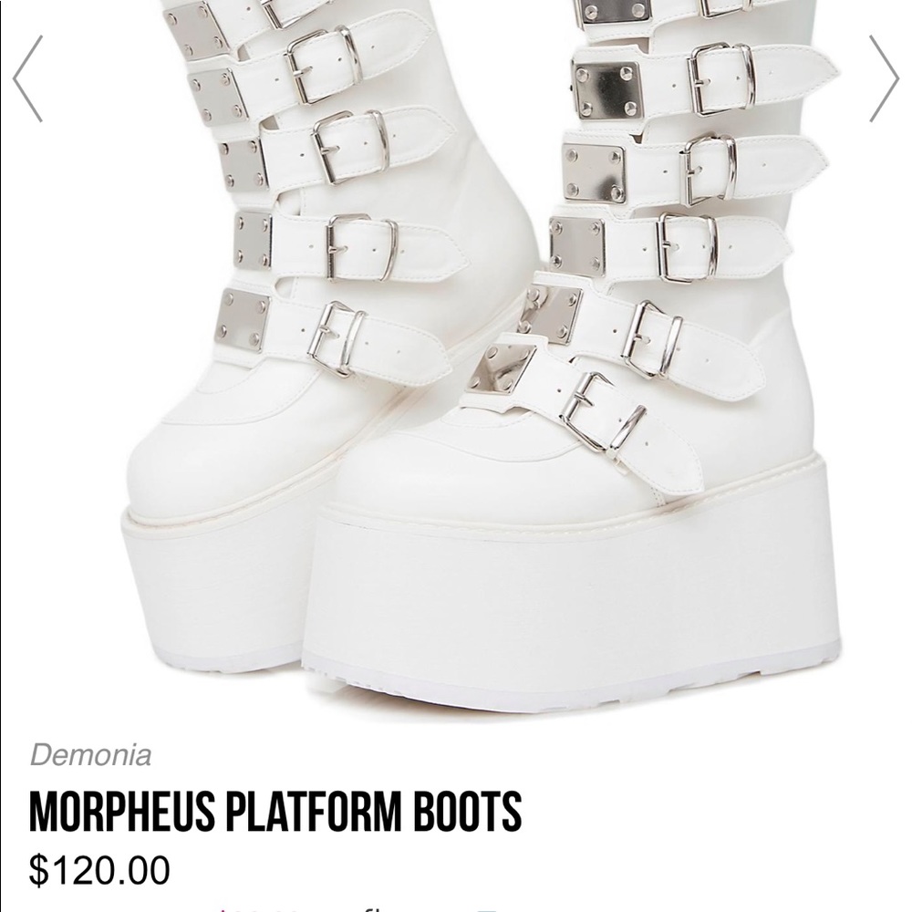 Demonia White Morpheus Platform Boots